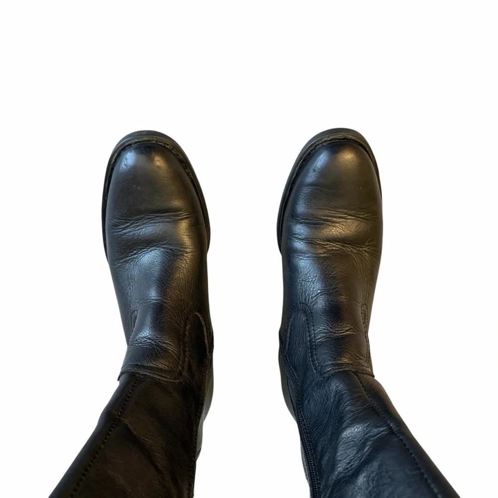 Born Carran Black Leather Healed Full Zip and Buckle Boots Size 7.5 #2102 - Picture 5 of 8
